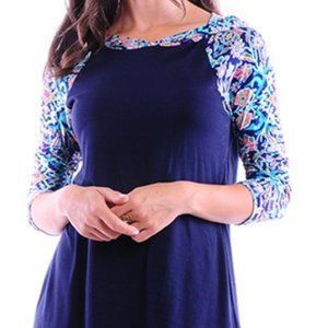 Jade Floral-Sleeve Hoodie Tunic